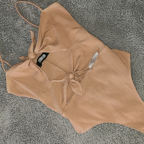 Reformation Cardoba Ribbed Now Tie Bodysuit - Picture 4 of 8